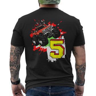 Monster Truck Cumpleaños 5 Años 5 Cumpleaños Celebración Niño Camiseta Hombre Estampado Espalda - Regaloses