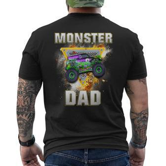 Monster Truck Dad Family Matching Monster Truck Lovers Men's T-shirt Back Print - Seseable