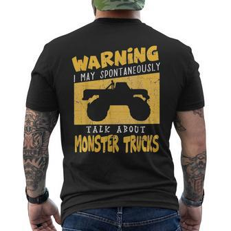 Monster Truck T Apparel For Big Trucks Crushing Car Fans Men's T-shirt Back Print - Monsterry