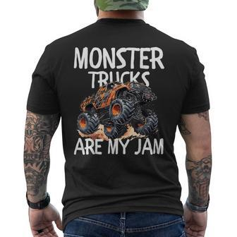 Monster Trucks Are My Jam Vintage Retro Monster Truck Men's T-shirt Back Print - Monsterry
