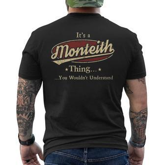 Monteith Shirt Personalized Name T Shirt Name Print T Shirts Shirts With Name Monteith Mens Back Print T-shirt - Thegiftio UK
