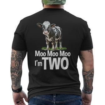 Moo Moo I'm Two 2Nd Birthday Cute Cow Sounds Toddler Men's T-shirt Back Print - Monsterry UK