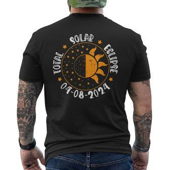 Moon Sun Retro Total Solar Eclipse April 8 2024 Totality Men's T-shirt Back Print | Mazezy