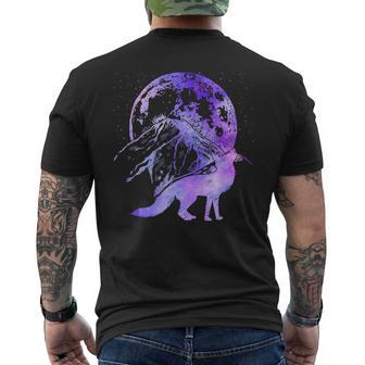 Moonlight Nature Wildlife Animal Night Forest Mountains Fox Men's T-shirt Back Print - Monsterry AU