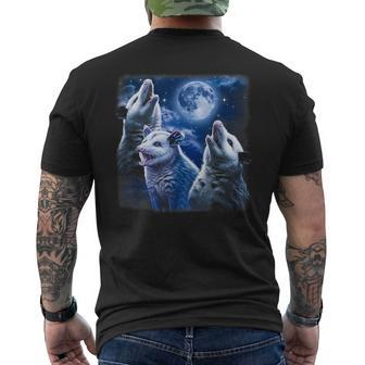 Graphic Moons Opossum Starry Night & Opossums Possum Animals Men's T-shirt Back Print | Mazezy