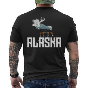 Moose Alaska Last Frontier Alaska Men's T-shirt Back Print | Mazezy