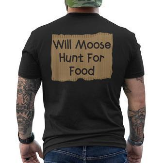 Moose Hunting Bull Hunter Gag T Men's T-shirt Back Print - Monsterry AU