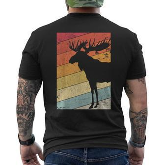 Moose Retro Style Elk Men's T-shirt Back Print - Seseable
