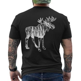 Moose Sighting Forest Minnesota State Men's T-shirt Back Print - Monsterry