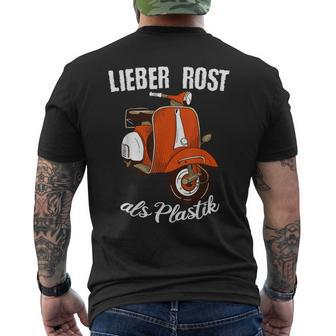 Moped Roller Lieber Rost Als Plastik T-Shirt mit Rückendruck - Seseable