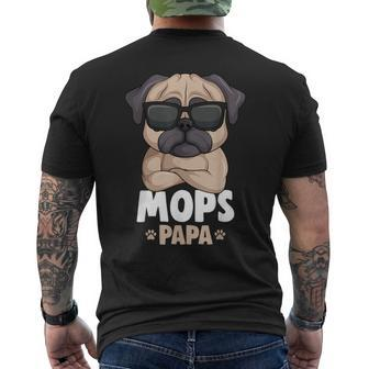 Mops Papa Lustiges Kurzärmliges Herren-T-Kurzärmliges Herren-T-Shirt, Pug mit Sonnenbrillen für Hundeliebhaber - Seseable