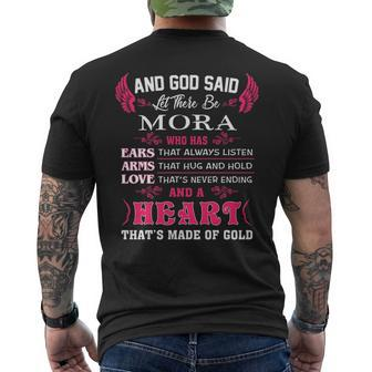 Mora Name And God Said Let There Be Mora Mens Back Print T-shirt | Seseable UK