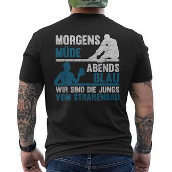 Morgen Müde Abends Blau - Jungen vom Straßenbau Kurzärmliges Herren-T-Kurzärmliges Herren-T-Shirt, Deutsch - Seseable