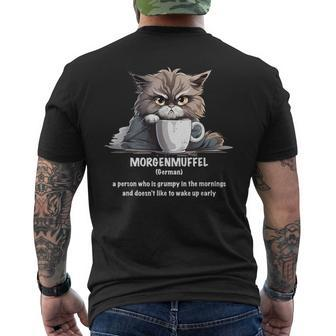 Morgenmuffel Morning Grouch Cute Grumpy In Morning Cat Wake Men's T-shirt Back Print - Monsterry AU