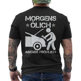 Morning Ölich Abends Fröhlich Car Mechanic T-Shirt mit Rückendruck - Seseable