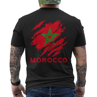 Morocco Flag Vintage Style Retro Morocco Football Mor T-Shirt mit Rückendruck - Seseable