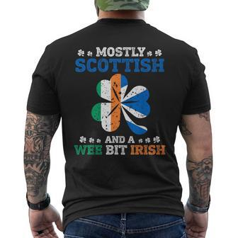 Mostly Scottish And A Wee Bit Irish St Patrick Day Men's T-shirt Back Print - Thegiftio UK