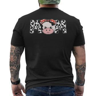 Mother Cow Mom Farming Birthday Matching Men's T-shirt Back Print | Mazezy