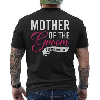Mother Of The Groom I Loved Him First Men's T-shirt Back Print - Monsterry