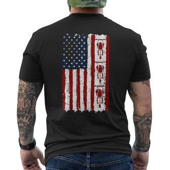 Motocross American Flag Motorcycle Tire Tracks Off Road Men's T-shirt Back Print | Mazezy