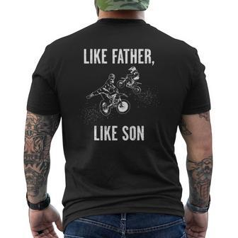 Motocross Dirt Biking Like Father Like Son Matching Mens Back Print T-shirt | Mazezy