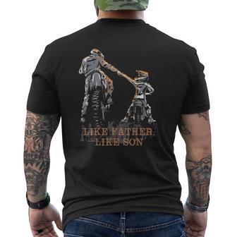Motocross Dirt Bike Like Father Like Son Mens Back Print T-shirt | Mazezy