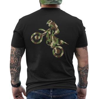 Motocross Dirt Bike Racing Camo Camouflage Boys Men's T-shirt Back Print - Monsterry CA