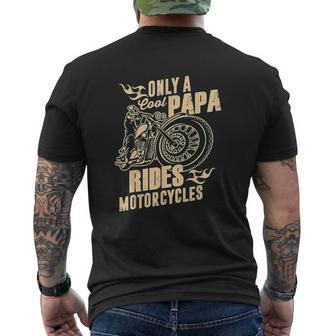 Motorcycle Only Cool Papa Rides Motorcycles Mens Back Print T-shirt - Thegiftio UK