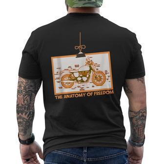 Motorcycle Lover Rider The Anatomy Of Freedom Men's T-shirt Back Print - Monsterry