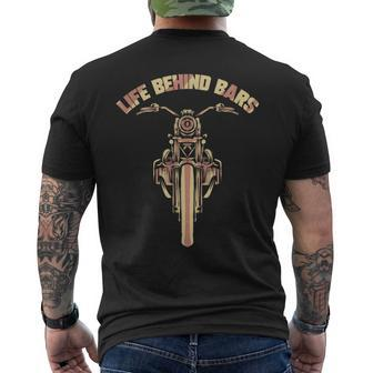 Motorcycle Rider Motorcycle Biker Behind Bars Vintage Men's T-shirt Back Print - Monsterry