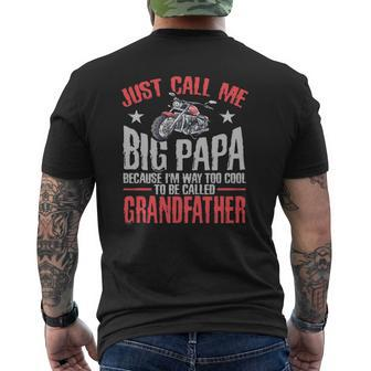 Motorcycle S Big Papa Tees Grandpa Biker Dad Men Father Mens Back Print T-shirt | Mazezy