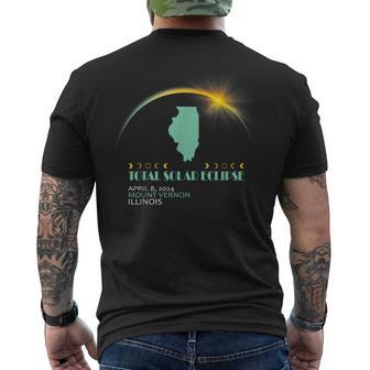 Mount Vernon Illinois Total Solar Eclipse 2024 Men's T-shirt Back Print | Mazezy