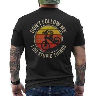 Mountain Bike Don't Follow Me Downhill Mtb Biker Men's T-shirt Back Print - Thegiftio UK