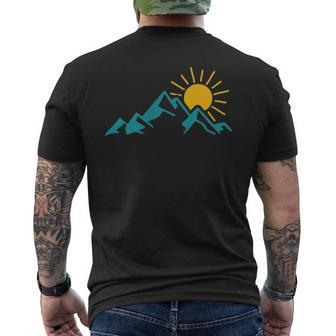 Mountain Hiking Rock Climbing Camping Outdoor Hiker Camper Men's T-shirt Back Print - Monsterry
