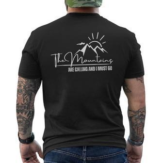 The Mountains Are Calling And I Must Go Adventurer Men's T-shirt Back Print - Thegiftio UK