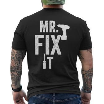 Mr Fix It Vintage T Fathers Day For Dad From Son Men's T-shirt Back Print - Monsterry