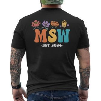Msw Est 2024 Graduation School Social Worker Master Men's T-shirt Back Print | Mazezy