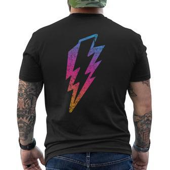 Multicolor Lightnings Powerful Distressed Bolts Men's T-shirt Back Print - Monsterry AU