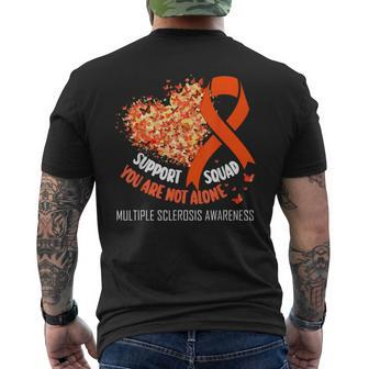 Multiple Sclerosis Ribbon Support Squad Ms Awareness Men's T-shirt Back Print - Seseable