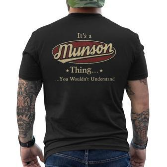 Munson Shirt Personalized Name T Shirt Name Print T Shirts Shirts With Name Munson Mens Back Print T-shirt - Thegiftio UK