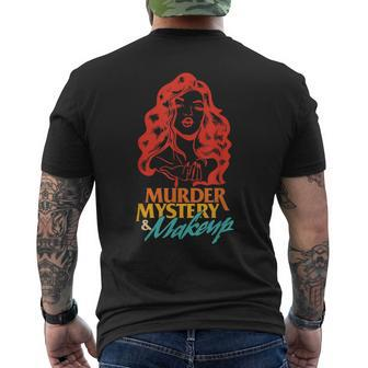 Murder Mystery And Makeup Vintage Men's T-shirt Back Print | Mazezy