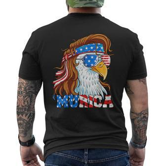 Murica Eagle 4Th Of July Mullet American Flag Usa Patriotic Men's T-shirt Back Print - Monsterry