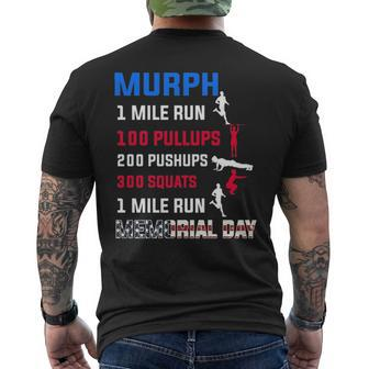 Murph 2022 Memorial Day Workout Patriotic Wod Mens Back Print T-shirt - Thegiftio