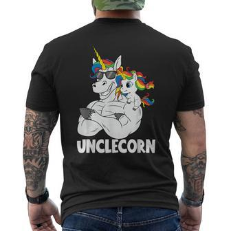 Muscle Unicorn Uncle Unclecorn Uncle With Niece Men's T-shirt Back Print - Monsterry AU