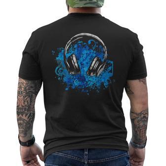 Music Lover Headphones Musician Idea Music Men's T-shirt Back Print - Monsterry AU