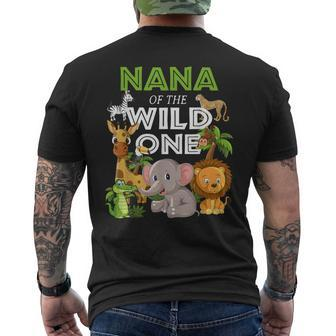 Nana Of The Wild One Zoo Birthday Safari Jungle Animal Men's T-shirt Back Print - Monsterry