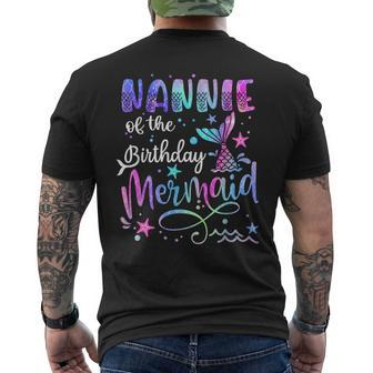 Nannie Of The Birthday Mermaid Matching Family Father's Day Men's T-shirt Back Print - Monsterry UK