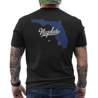 Naples Florida Fl Map Men's T-shirt Back Print - Monsterry UK