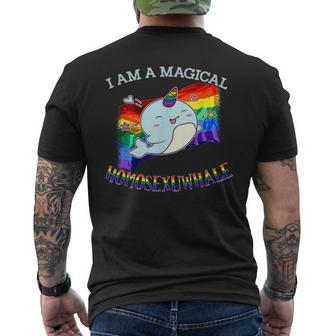 Narwhal Magical Homosexuwhale Ally Gay Pride Week Lgbt Men's T-shirt Back Print - Monsterry DE