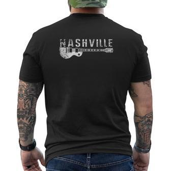 Nashville Guitar Music Country Mens Back Print T-shirt - Thegiftio UK